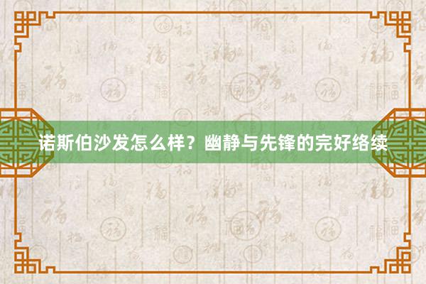 诺斯伯沙发怎么样？幽静与先锋的完好络续